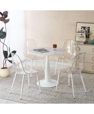 5pcs Dining Set, Metal Leg Table, Mid-Century Dining Table for 4-6 People