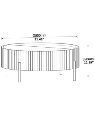 Round Coffee Table with Storage, Modern Accent Table with Rotating Top & Metal Legs for Living Room, Bedroom, Apartment