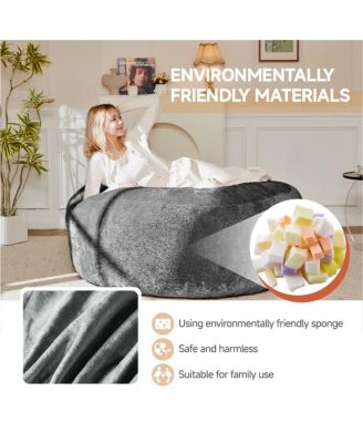 4FT Memory Foam Bean Bag Chair for Adults & Teens - Soft Round Sofa