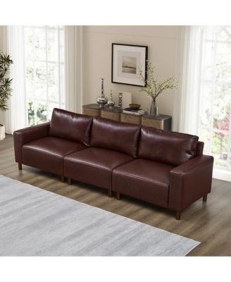 112" Luxury PU Leather Sofa