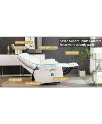 Swivel Power Recliner, Rocking Glider Chair with Massage & Heat