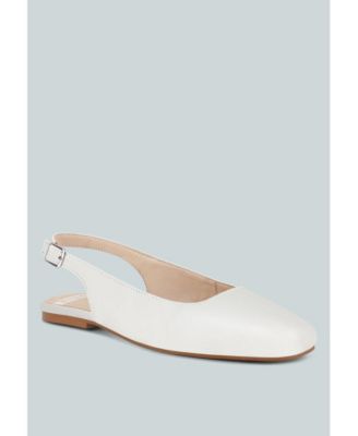 Rag and Co Womens Sozani Real Soft Leather Slingback Flats