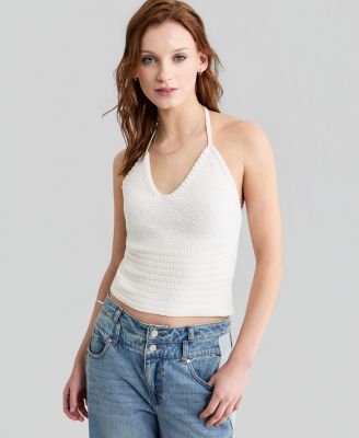 Women's Halter V-Neck Knit Tank Top