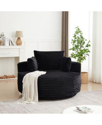 Streamdale 55" Corduroy Foam Swivel Chair, Modern Sleeper, 360 Degree Swivel for Living Room/Bedroom