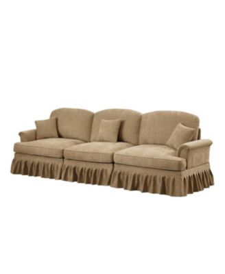 Streamdale Mid Century Chenille 3 Seater Sofa, Flared Arms, Removable Skirt