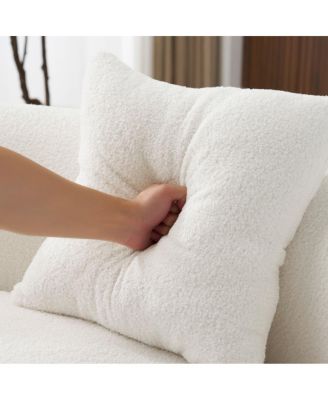 Curved Loveseat Sofa, Teddy Velvet, No-Assembly, 350 lbs Capacity