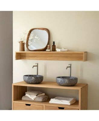 Teak Wood Bathroom Shelf Arty