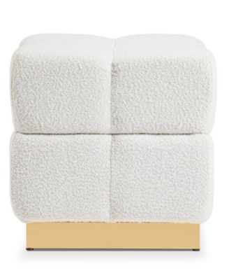 Soren 18" Wood Boucle Storage Ottoman