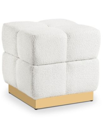 Soren 18" Wood Boucle Storage Ottoman