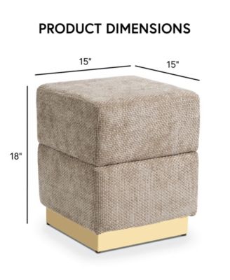 Dashiell 15" Chenille Cube Storage Ottoman
