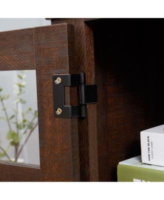 Farmhouse Barn Door TV Stand Media Console Espresso 60.23"W