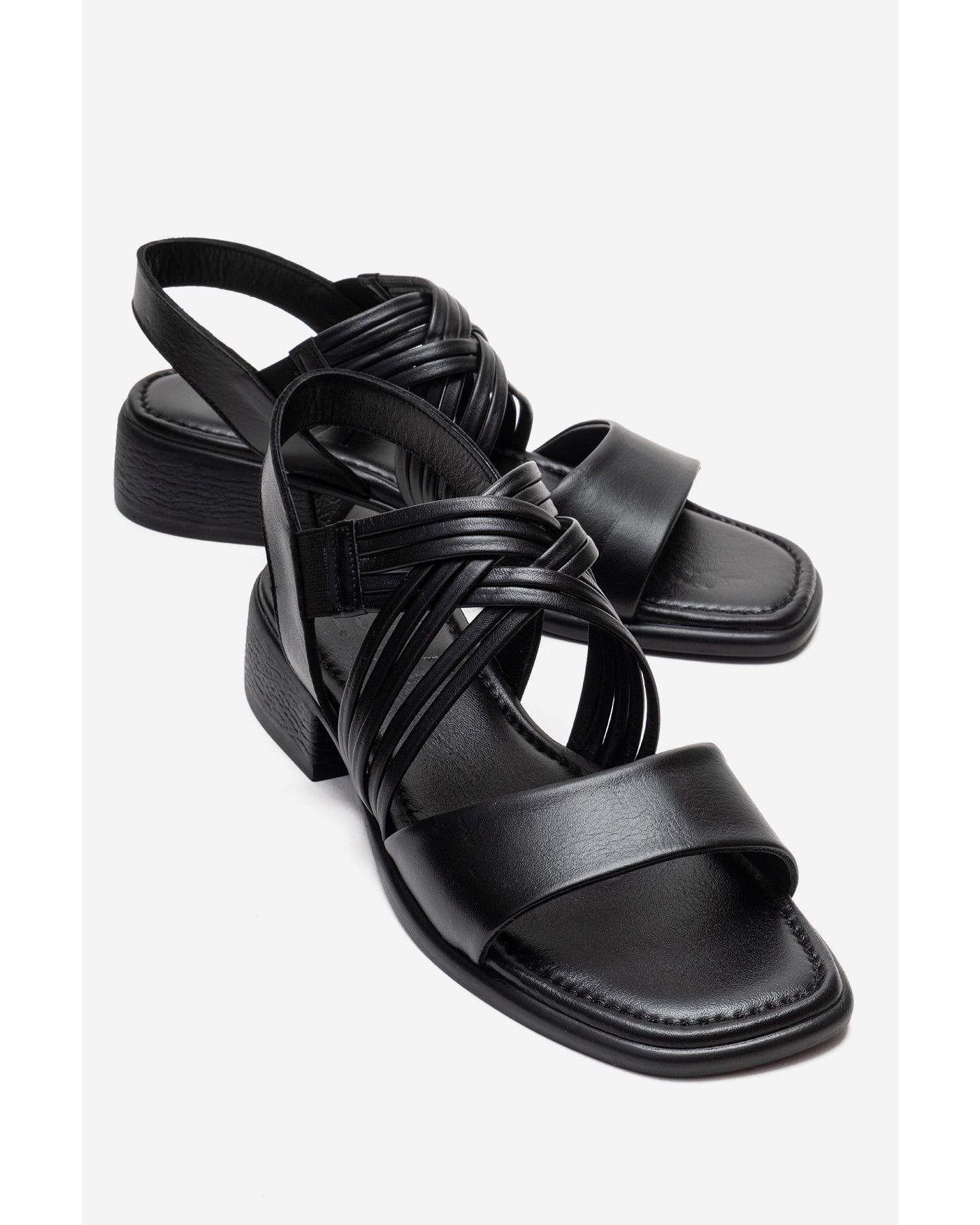 Женские сандалии Forever & Always Shoes Livello Leather Multi Strap Sandal, цвет: Чёрный — фото 3