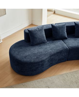 Modern Curved Sectional Sofa, 5-Seater Couch for Living Room, Apartment, Home Decor