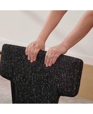 Modern Chenille Dining Chair Set of 4, Armless Curved Back Accent Chairs