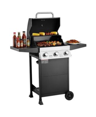 3-Burner Propane Gas Grill with 338 Sq. In. Cooking Area, 36,000 BTU, Foldable Side Shelves