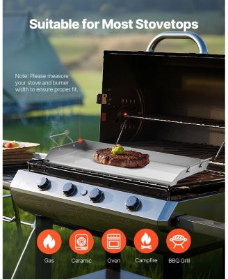 32 x 16 Inch Stainless Steel Griddle Plate for Gas Grill with Handles