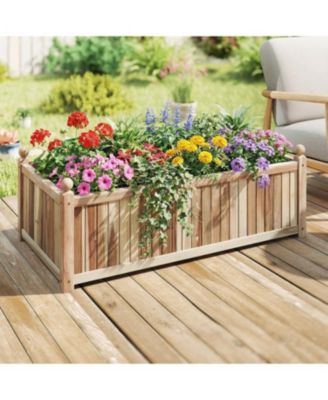 Acacia Wood Raised Garden Bed with Protective Liner