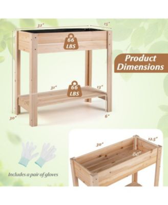 Raised Garden Bed with Legs and Extra Storage Space