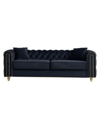 86" Modern Tufted Sofa with Toss Pillows