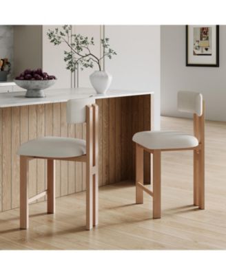 26.5" Round Stools - Low Back, Upholstered Seat