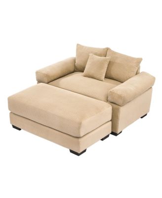 Oversized Cloud Modular Sectional Couch, Corduroy, Ottoman, Chaise