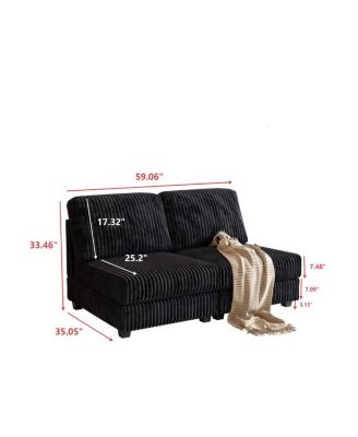 Double-seater Sofa, Comfortable Corduroy Fabric for Living Rooms