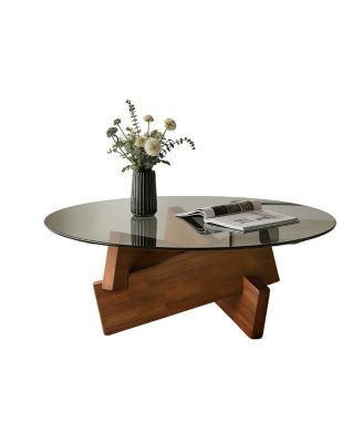 Modern Round Coffee Table, 27.5" x 27.5" x 12.2"
