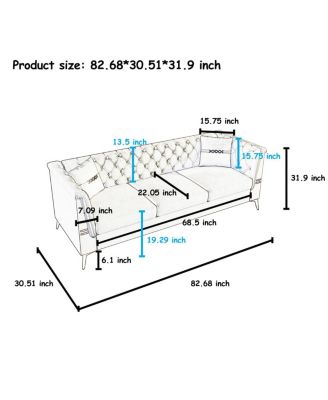 Contemporary Faux Sherpa Sofa with Gold Metal Accents