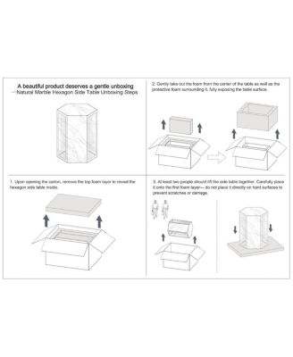 Luxury Marble Hexagon Side Table