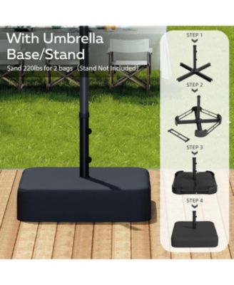 15ft Double-Sided Patio Umbrella with Solar Lights with Base Include Crank Handle|156 Piece LED Lights