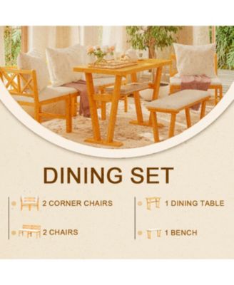 Farmhouse Kitchen Nook Dining Set - 6 Piece