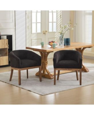 Upholstered Barrel Dining Chair, Linen