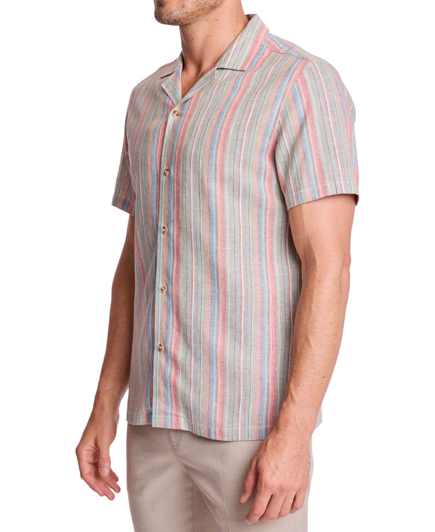 Men's Striped Short-Sleeve Shirt