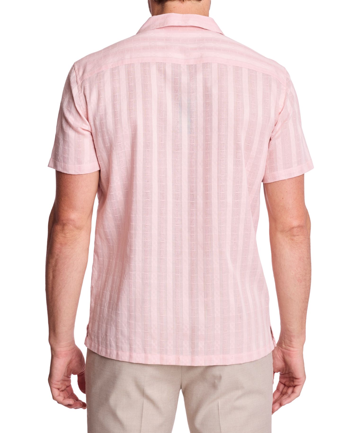 Men's Striped Camp Collar Shirt