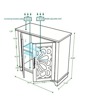 Elegant sideboard with 2 mirrored doors and storage