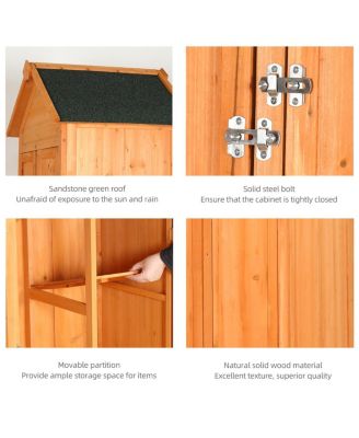  Outdoor Storage Shed Waterproof Garden Cabinet with Lockable Doors