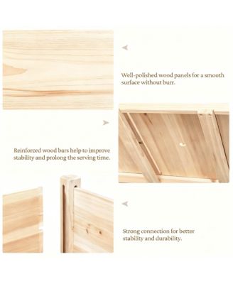 Solid Fir Raised Garden Bed with Storage, 2-Tier Design for Backyard