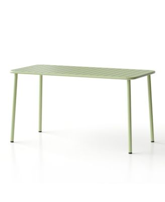 Sella long green outdoor dining table for villa, courtyard, balcony, garden