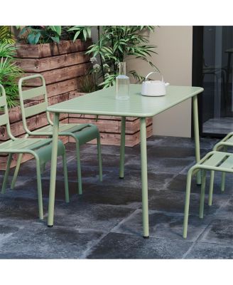 Sella long green outdoor dining table for villa, courtyard, balcony, garden