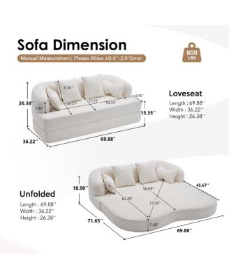 2-in-1 Foldable Sofa Bed, 70 Inch Convertible Sleeper