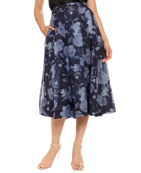Женская юбка Muse Pleated Printed Midi, цвет: Тёмно-синий / Синий
