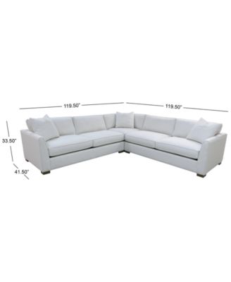 Corine 3-Pc. Upholstered Sectional Sofa Set with Toss Pillows