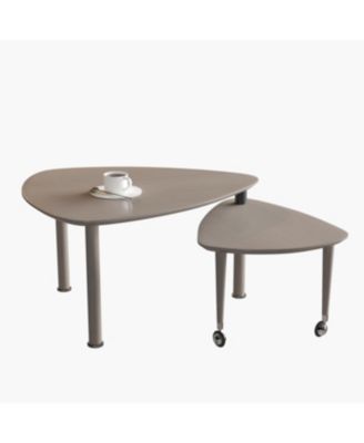 Streamdale 360 Rotatable Coffee Table for Living Room, Solid Wood Legs, Modern Apartment Furniture