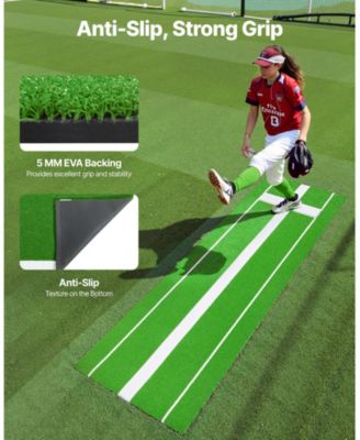 10 x 3 Ft Softball Pitching Mat with Non-Slip Backing
