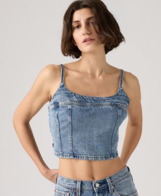 Women's Jadine Denim Cropped Camisole Tank Top