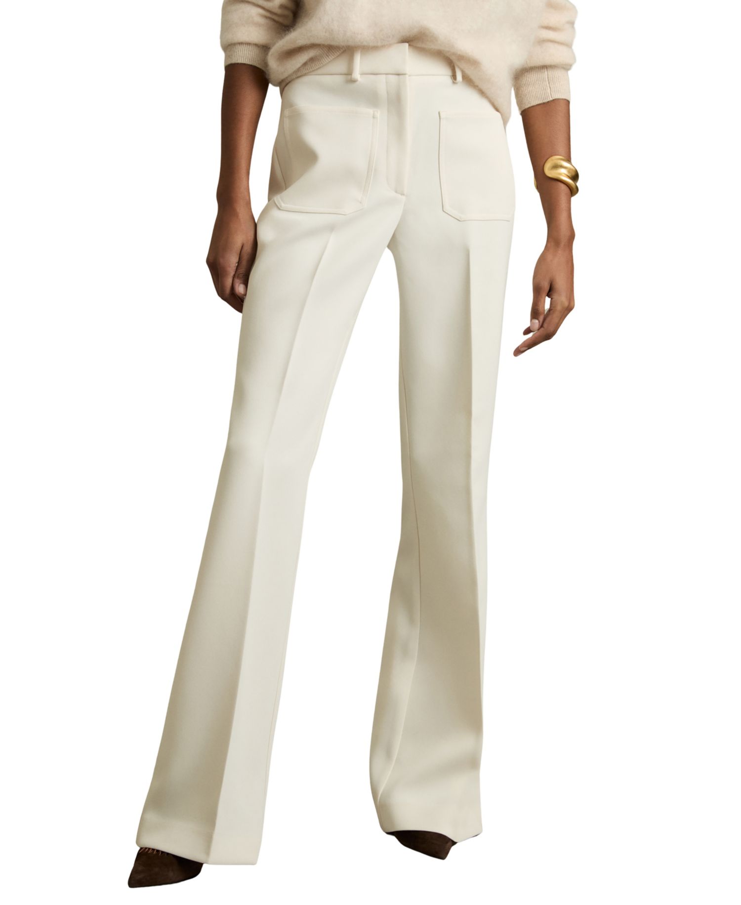 Women's Priya Twill Patch-Pocket Flared Pants