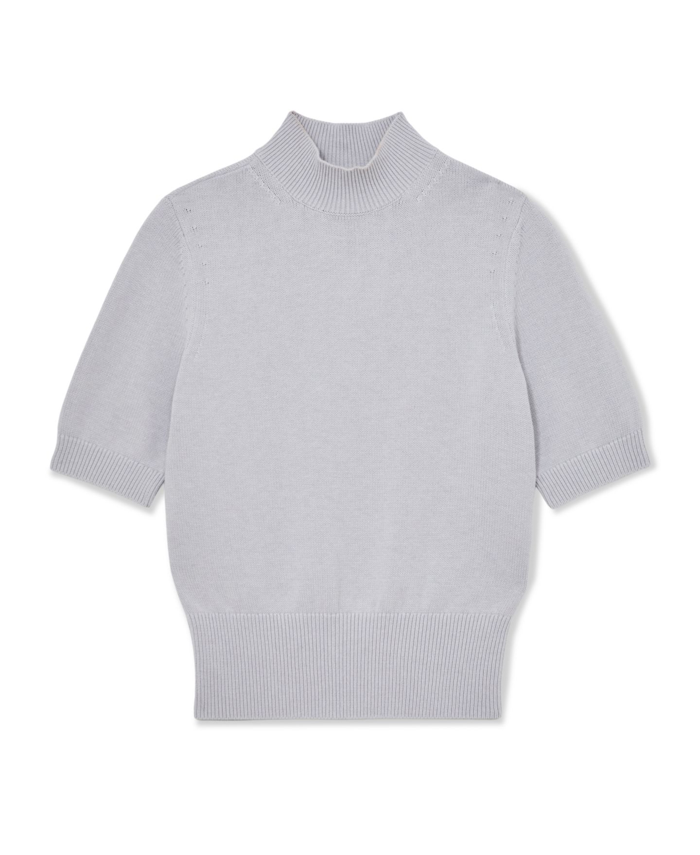Женский топ REISS Aria Cotton and Wool Funnel-Neck Knit, цвет: Серый — фото 6