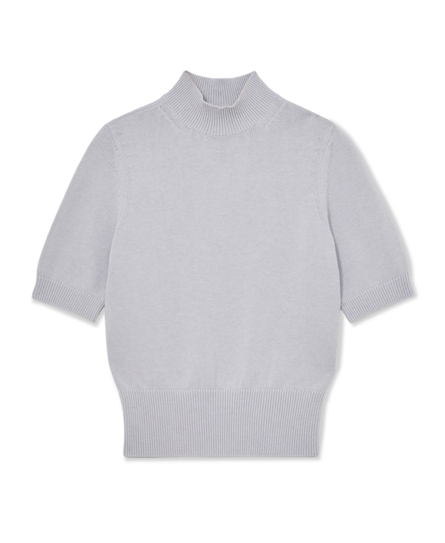 Women's Aria Cotton and Wool Funnel-Neck Knit Top