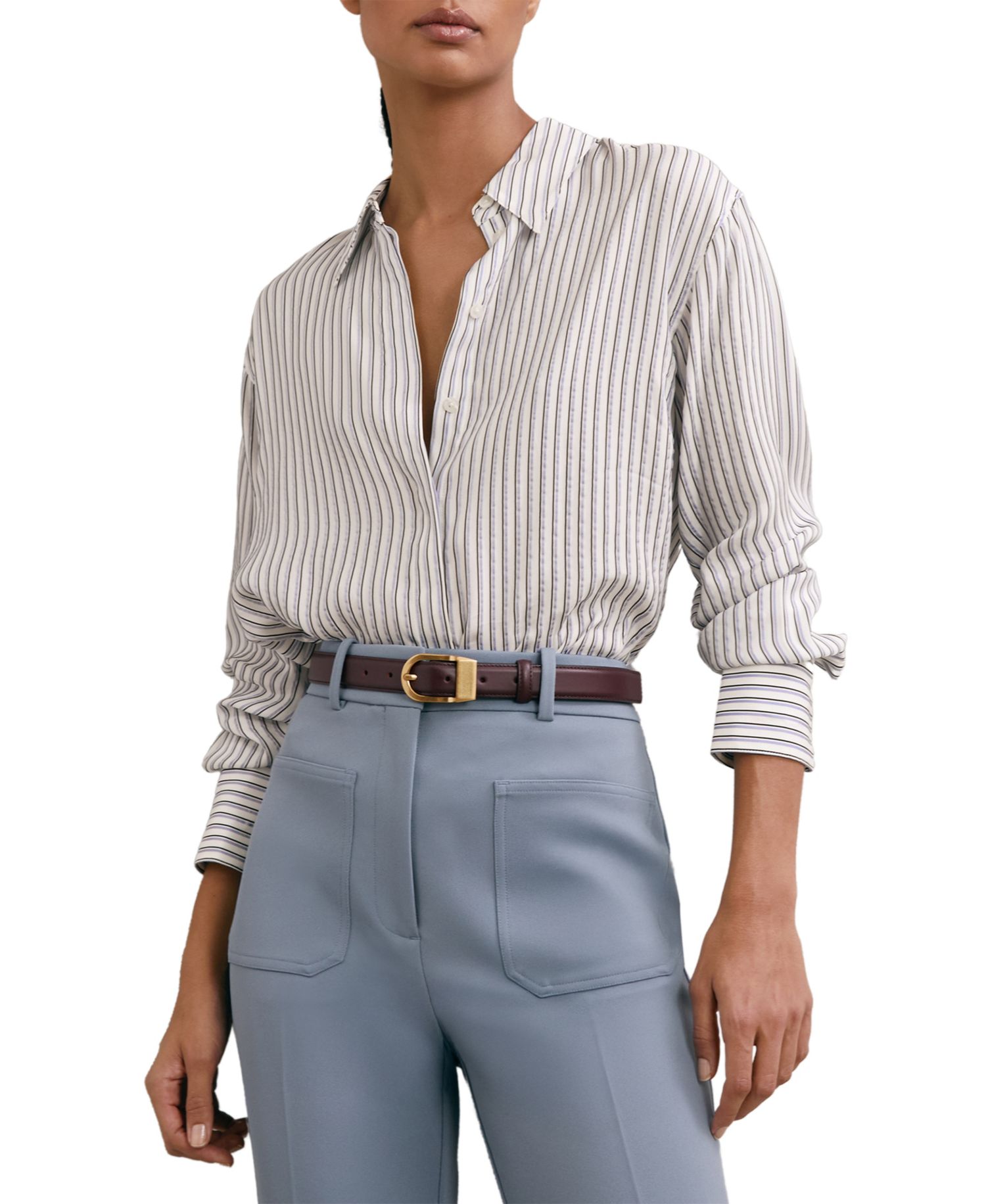 Women's Annika Stripe Concealed-Placket Shirt