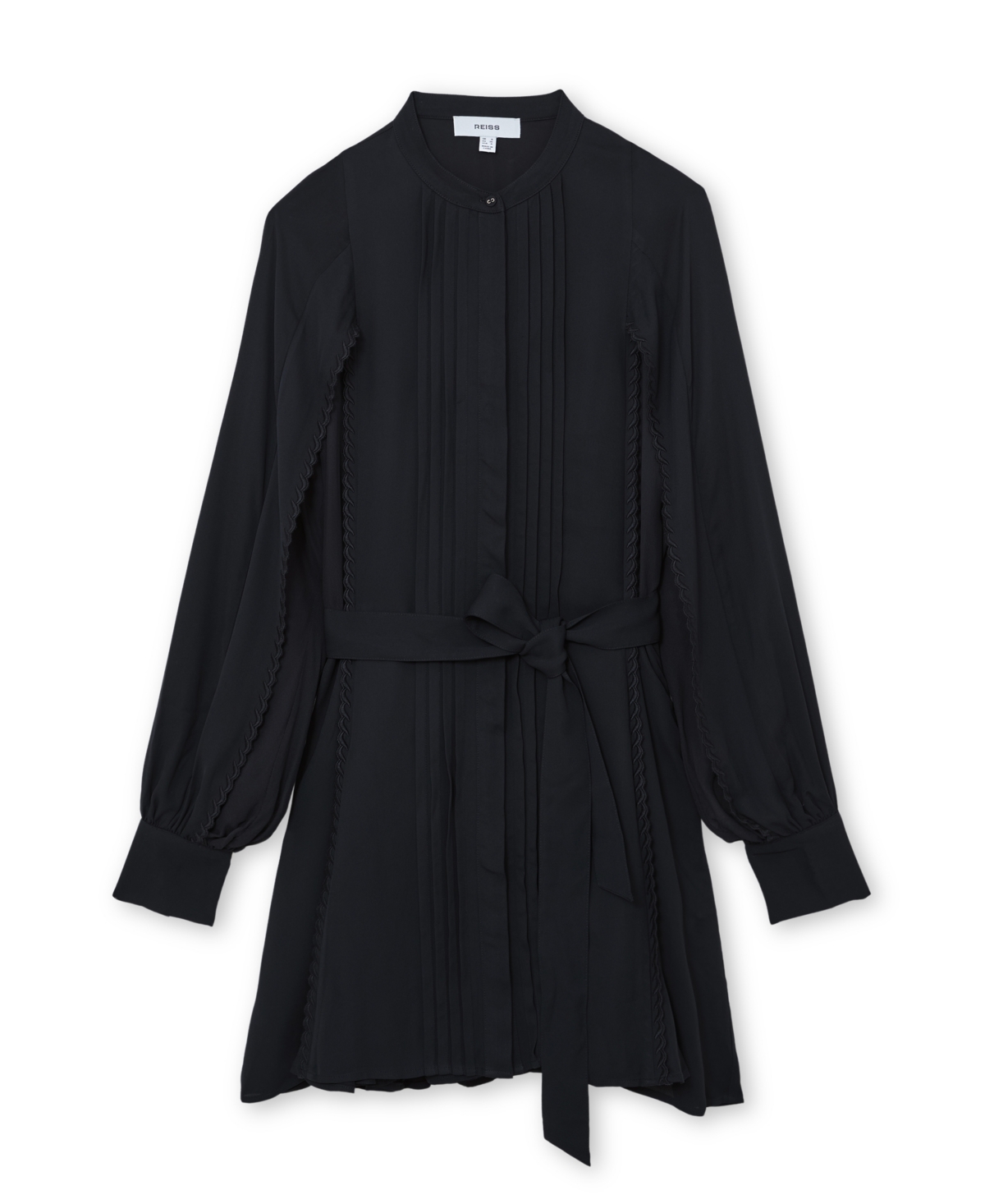 Reiss Women's Embroidered-Trim Belted Mini Dress